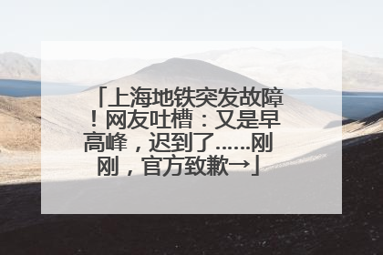 上海地铁突发故障！网友吐槽：又是早高峰，迟到了……刚刚，官方致歉→